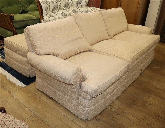 A Duresta sofa and foot stool Sofa W.210cm, Footstool W.60cm